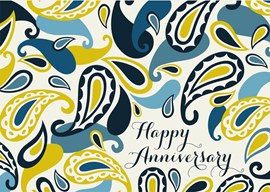 Blue Yellow Paisley Anniversary