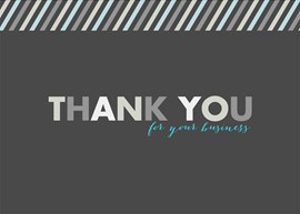 Gray and Blue Stripes Thank You