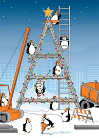 Construction Penguins Christmas