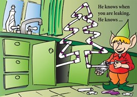 Plumbing Elf Holiday Card