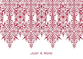 Scarlet Damask Note Card
