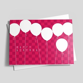 Balloon Checker Birthday Card PK