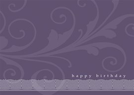 Purple Paisley Birthday Card