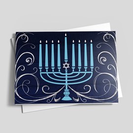 Radiant Blue Menorah