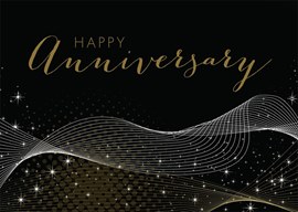 Black Stardust Anniversary Card