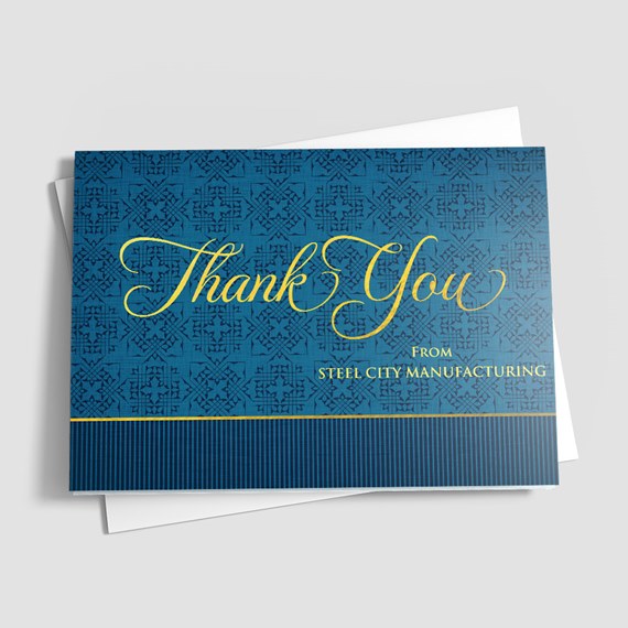 Simply Blue Thank You Card