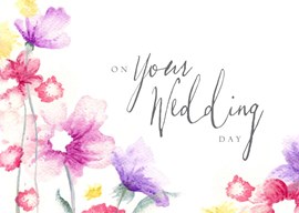 Flower Wedding Congrats Card