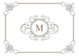 Flourish Monogram Note Card