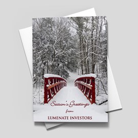 Winter Red Bridge Holiday Card