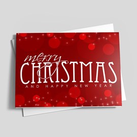 Red Sparkle Merry Christmas Card