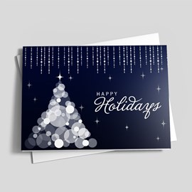 Blue Icicle Holiday Card