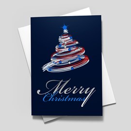 Swirl Tree Merry Christmas Card