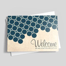 Blue Honeycomb Welcome