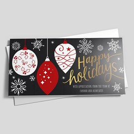 Red & White Glitter Ornaments