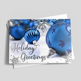 Bright Blue Snowy Ornaments