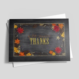 Chalk Leaves Thanksgiving Card