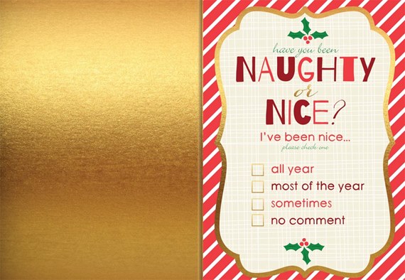 Naughty or Nice - Christmas Stationery - 70lb Text