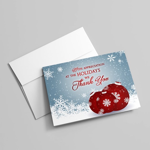 Corporate Holiday Silver Snowflakes Christmas Greeting Card for eMail -  Holiday eCard for Business