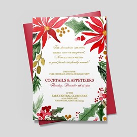 Painted Poinsettia Invitation