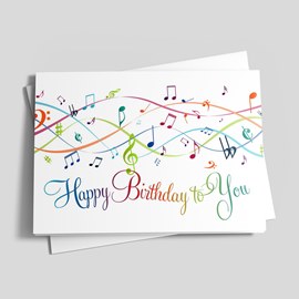 Musical Notes Birthday Card