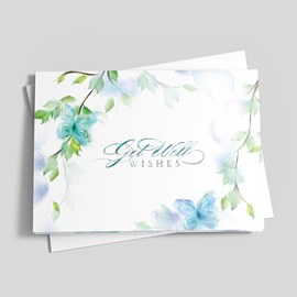 Blue Wishes Get Well Card