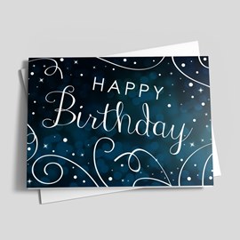 Swirly Blue Birthday