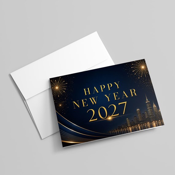 New Year greeting card with photo area