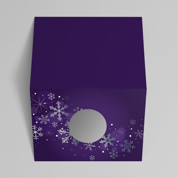 snowflake patterned box with photo placeholder