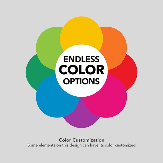 colorful flower design with text options