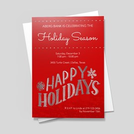 Silver Foil Holiday Invitation