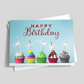 Cupcake Party Birthday Card