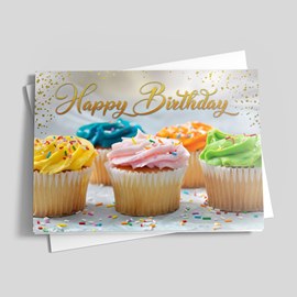 Frosted Cupcakes Birthday Card