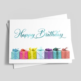 Colorful Gifts Birthday Card