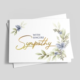 Blue Flowers Sympathy Card
