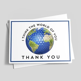 Golf World Thank You Card