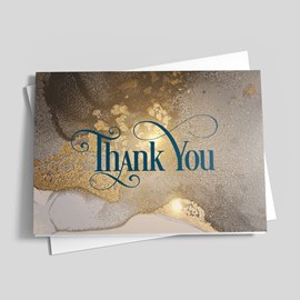 Gold Marble Thank You Card