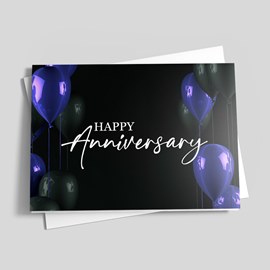 Night Balloons Anniversary Card