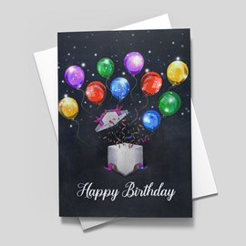 Balloon Box Birthday Card