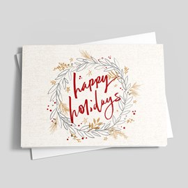 Retro Wreath Holiday Card