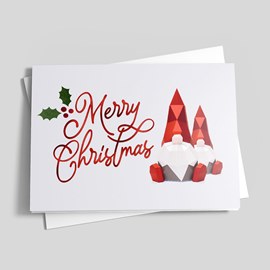 Geometric Santas Christmas Card