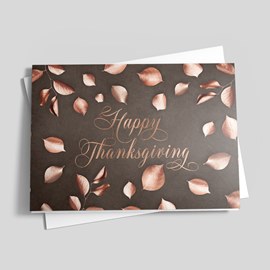 Copper Leaves Thanksgiving Card