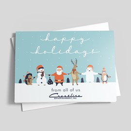 Santa's Friends Holiday Card