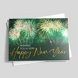 Mystical Fireworks New Year Card