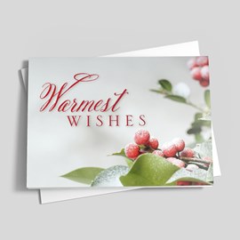 Frosted Holly Holiday Card