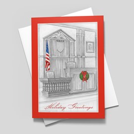 Courtroom Wreath Holiday Card