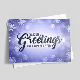 Blue Snowfall Holiday Card