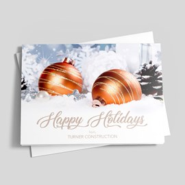 Snowbank Ornaments Holiday Card
