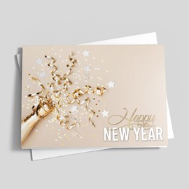 Rose Champagne New Year Card