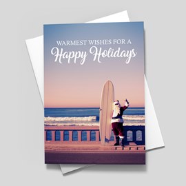 Santa's Wave Holiday Card