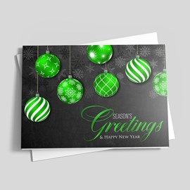 Green Ornaments Holiday Card